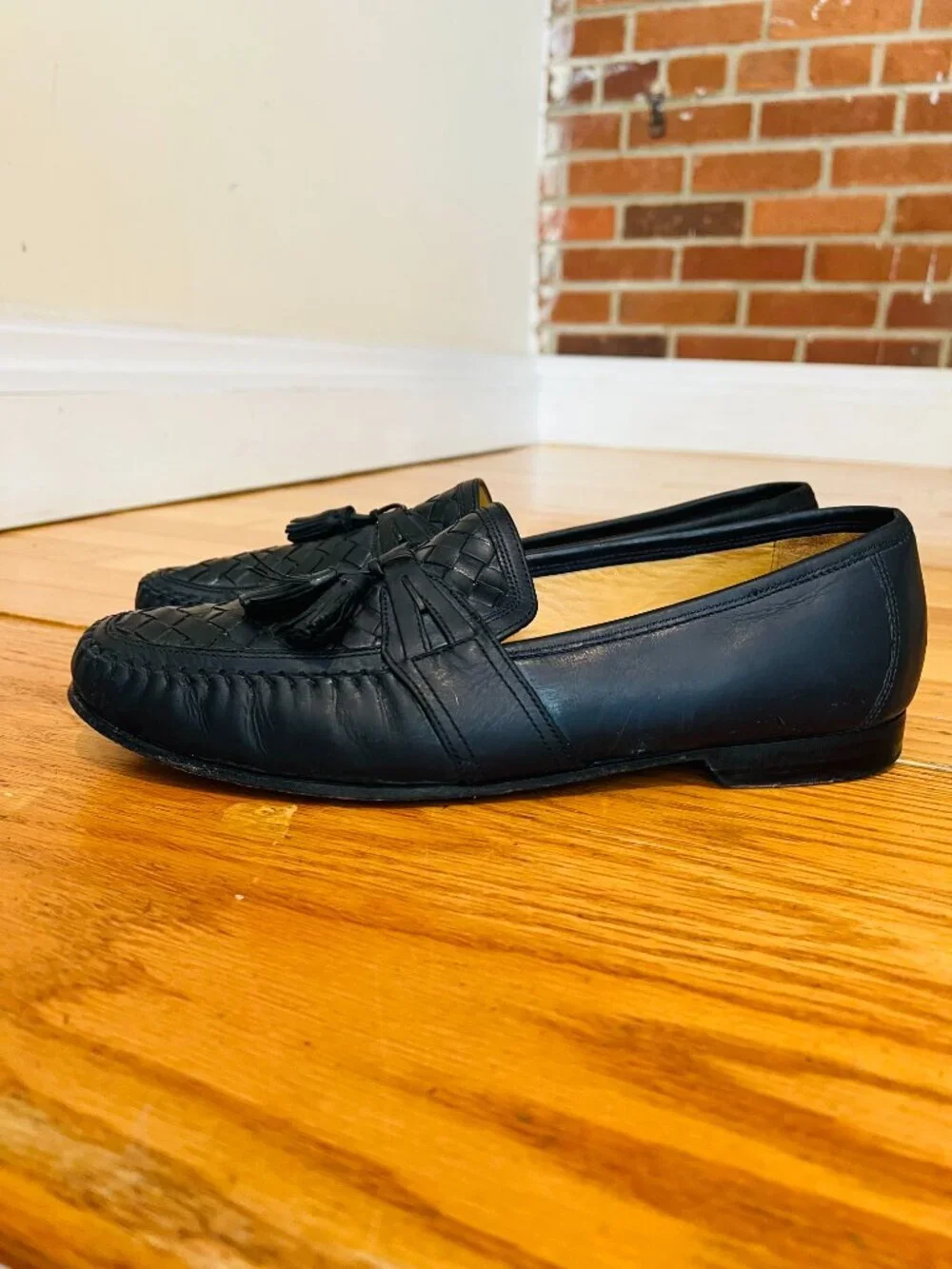 Johnston & Murphy Basket Weave Tassel Loafers Size 10 M